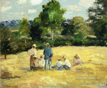 休息中の収穫者モンフーコー 1875年 カミーユ・ピサロ Oil Paintings